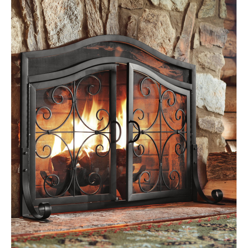 Plow & Hearth Single Panel Iron Fireplace Screen & Reviews Wayfair